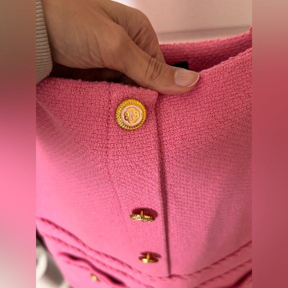 Maje Pink Tweed Wide-Leg Jumpsuit (Pant Suit) Size 38 / US 6 NWOT - Picture 7 of 10